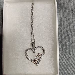Nwot mom necklace and charm swarovski zirconia